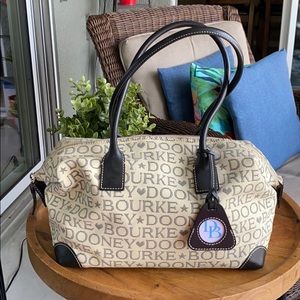 Dooney & Bourke East West Soft Satchel Cream&Black